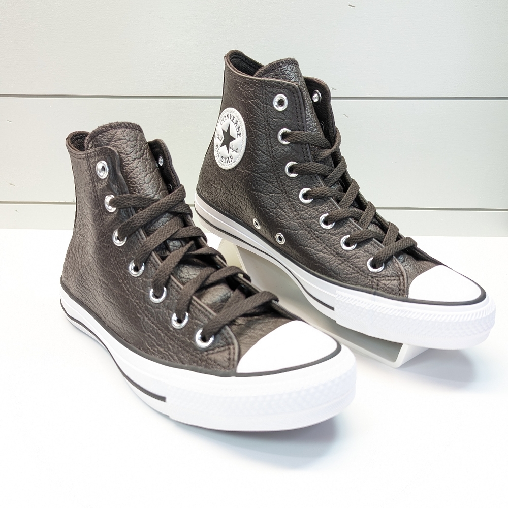Converse Chuck Taylor All Star Tumbled Hi Velvet Brown Leather shoes Men's 10